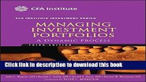 [Popular] Managing Investment Portfolios: A Dynamic Process Paperback Collection
