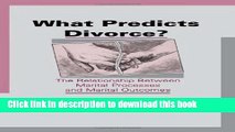[PDF] What Predicts Divorce?: The Relationship Between Marital Processes and Marital Outcomes Free