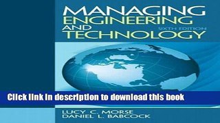 [Download] Managing Engineering and Technology (6th Edition) Kindle Free