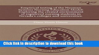 Ebook Empirical Testing of the Neuman Systems Nursing Education Model: Exploring the Created