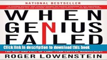 [Download] When Genius Failed: The Rise and Fall of Long-Term Capital Management Kindle Free