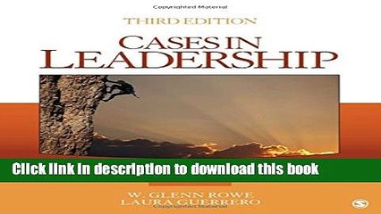 [Download] Cases in Leadership (Ivey Casebook Series) Paperback Free