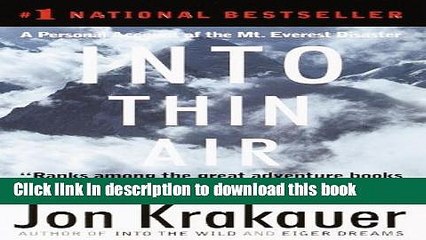 [Download] Into Thin Air: A Personal Account of the Mt. Everest Disaster Kindle Collection
