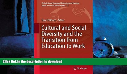 READ THE NEW BOOK Cultural and Social Diversity and the Transition from Education to Work