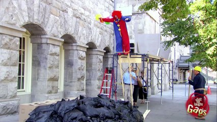 Stiltwalking Clown Falls to His DOOM