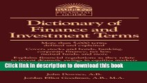[Download] Dictionary of Finance and Investment Terms (Barron s Business Dictionaries) Hardcover