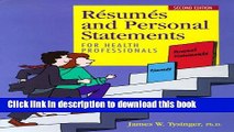 [Popular Books] Resumes and Personal Statements for Health Professionals Free Online