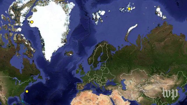 Here’s all the stuff a 400-year-old Greenland shark has been around for