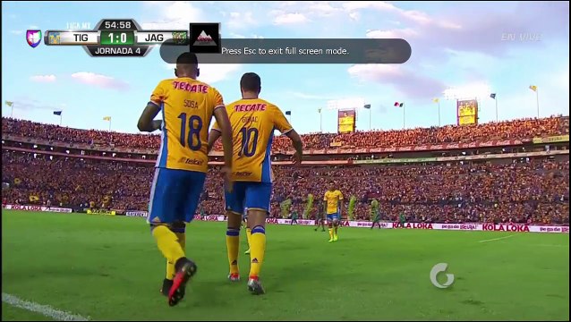 Golazo de Gignac a Jaguares Tigres 1 - 0