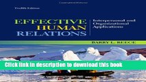 [Download] Effective Human Relations: Interpersonal and Organizational Applications Kindle Free