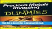[Download] Precious Metals Investing For Dummies Kindle Free