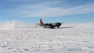 South Pole Plane Takeoff