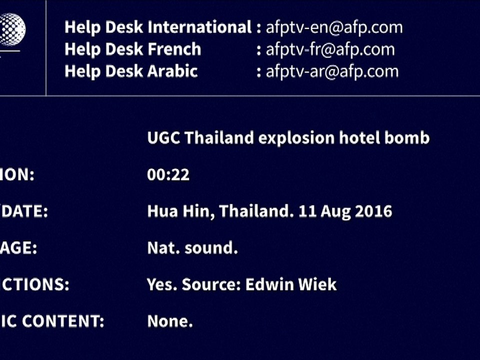 Double attentat en Thaïlande: un mort, 19 blessés dont des touristes