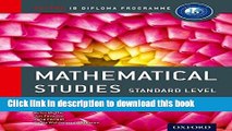 [Popular] Books IB Mathematical Studies Standard Level Course Book: Oxford IB Diploma Program Free
