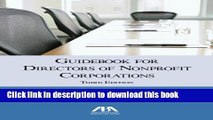 [PDF Kindle] Guidebook for Directors of Nonprofit Corporations Free Download