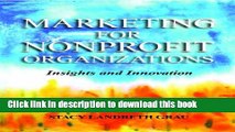[PDF Kindle] Marketing for Nonprofit Organizations: Insights and Innovation Free Books