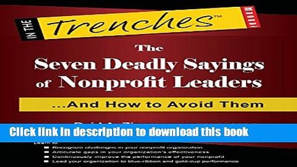 [PDF Kindle] The Seven Deadly Sayings of Nonprofit Leaders: And How to Avoid Them Free Books