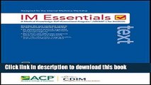[Popular] Books IM Essentials Text (ACP, IM Essentials Text) Free Online