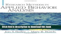 [Popular] Research Methods in Applied Behavior Analysis Hardcover Free