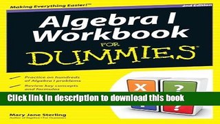 [Popular] Books Algebra I Workbook For Dummies Free Online