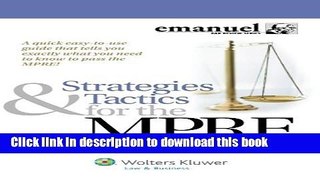 [Popular] Books Strategies and Tactics for the MPRE (Multistate Professional Responsibility Exam)