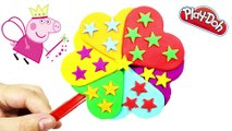 Play Doh Heart Star Flower Rainbow Ice Cream and Peppa Pig español Toys Creative Video for Kids
