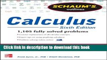 [Popular] Books Schaum s Outline of Calculus, 6th Edition: 1,105 Solved Problems   30 Videos