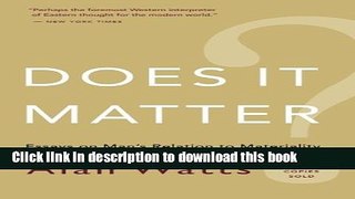 [Popular] Does It Matter?: Essays on Man s Relation to Materiality Paperback Online