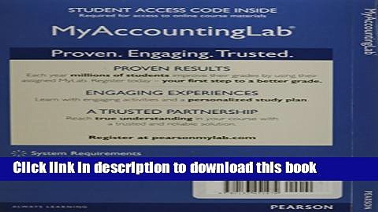 [Download] NEW MyAccountingLab with Pearson eText -- Access Card -- for Cost Accounting Paperback