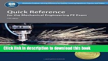 [Popular] Books Quick Reference for the Mechanical Engineering PE Exam, 5th Ed Free Online