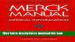 [Download] The Merck Manual of Medical Information (Merck Manual Home Health Handbook (Quality))