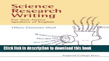 [Popular] Science Research Writing For Non-Native Speakers of English Hardcover Online