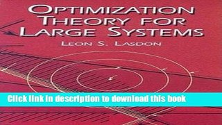 [Popular] Optimization Theory for Large Systems Paperback Free