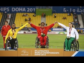 Women's javelin F56 | Victory Ceremony |  2015 IPC Athletics World Championships Doha