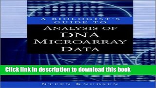 [Popular] A Biologist s Guide to Analysis of DNA Microarray Data Hardcover Free