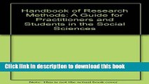 [Popular] Handbook of Research Methods: A Guide for Practitioners and Students in the Social