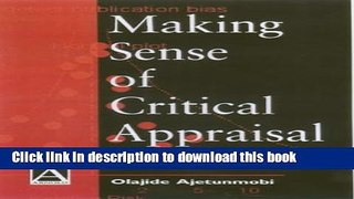 [Popular] Making Sense of Critical Appraisal Paperback Free