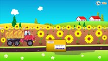 Dibujo animado de coches - Camión de Bomberos, Carros de Carreras y Camión - Carritos Para Niños