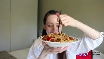ASMR Whisper Eating Sounds | Spaghetti With Vegan Meat Sauce