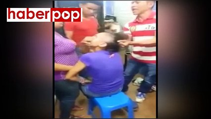 Hırsızlık yapan iki kız mağaza sahibi tarasfından saçı kesildi #saç