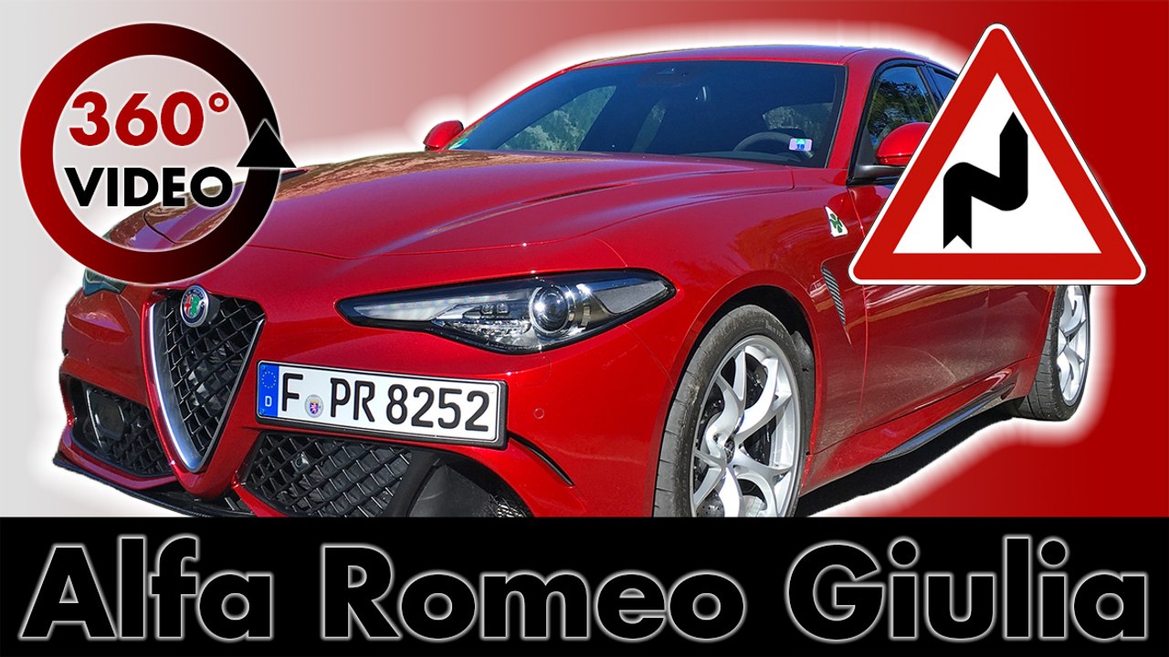 360° Drive Alfa Romeo Giulia QV on Mountain Road in Italy Test VR Driving 360 degrees