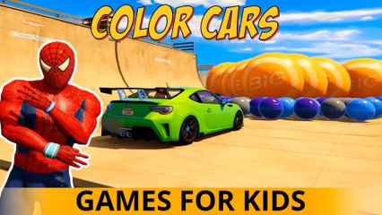 FUN CARS Cartoon for kids with Spiderman Action Nursery Rhymes Songs for Children