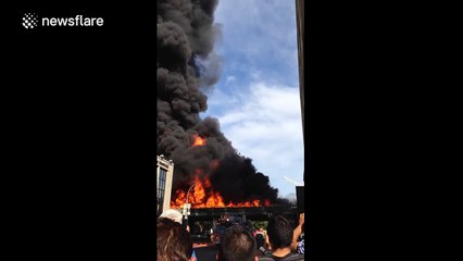 Tanker trailer explodes on highway in Montreal, Canada