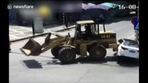 Forklift smashes into car, killing one