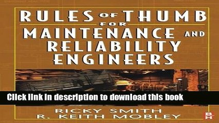 [Download] Rules of Thumb for Maintenance and Reliability Engineers Hardcover Online