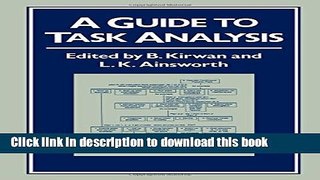 [Popular] A Guide To Task Analysis: The Task Analysis Working Group Kindle Free