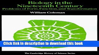 [PDF] Biology in the Nineteenth Century: Problems of Form, Function and Transformation (Cambridge
