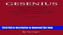 [Popular] HebrÃ¤isches und AramÃ¤isches HandwÃ¶rterbuch Ã¼ber das Alte Testament: Gesamtausgabe