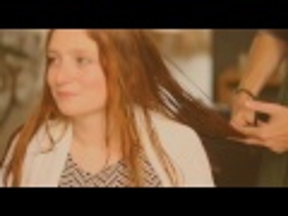 Red haired girl sidecut