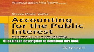 Books Accounting for the Public Interest: Perspectives on Accountability, Professionalism and Role